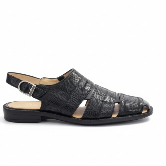 Belvedere Genuine Lizardskin Men\'s Fisherman Sandals Exotic Luxury 12B Excellent